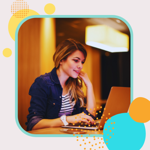 Person at desk working on social media management